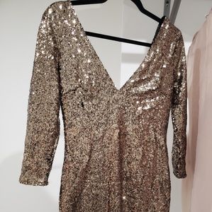 Gold sequin dress
